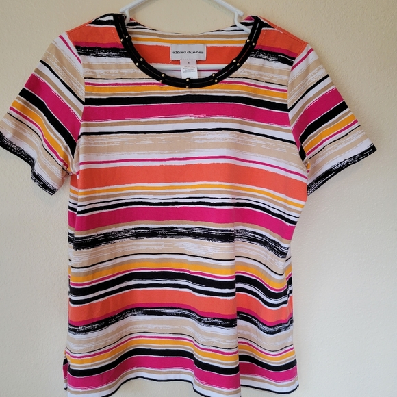 Alfred Dunner Colorful Striped Top Size Small - Picture 2 of 6